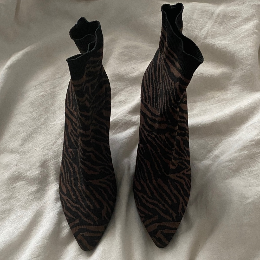 Vince Camuto Zebra Print Sock Boots